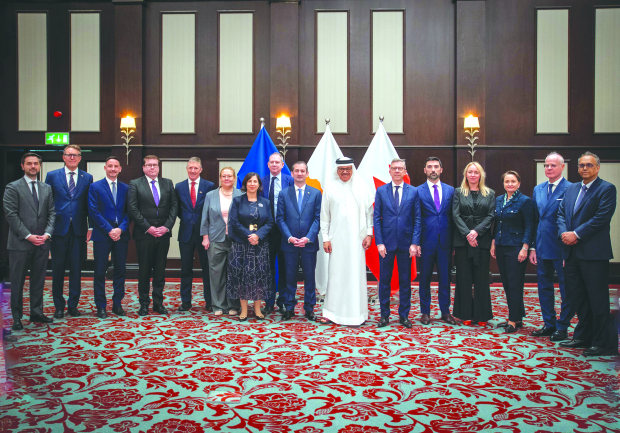 Foreign Minister Dr Abdullatif Al Zayani attended a meeting with ambassadors of European Union member states accredited to Bahrain. The meeting was hosted by Cyprus Ambassador Dr Andreas Eliades, marking the conclusion of Cyprus’s presidency of the Council of the European Union. The minister praised Cyprus’s efforts during its presidency and reaffirmed the strength of Bahrain’s ties with EU member states, highlighting Bahrain’s commitment to further strengthening co-operation and partnership with the European Union, including within the UN Security Council. Dr Al Zayani also welcomed European countries’ condemnation of Iranian attacks targeting Bahrain, GCC countries, and Jordan. He commended their firm stance, calling on Iran to cease its actions and end the closure of the Strait of Hormuz. The ambassadors reaffirmed their solidarity with Bahrain and the GCC, condemned Iran’s closure of the Strait of Hormuz, and stressed its potential impact on global energy supplies, food security and international trade. The meeting was attended by Director General of Bilateral Relations Shaikh Abdulla bin Ali Al Khalifa and the ministry’s Acting Chief of the European Affairs Sector Shaikha Al Anood bint Ibrahim Al Khalifa.